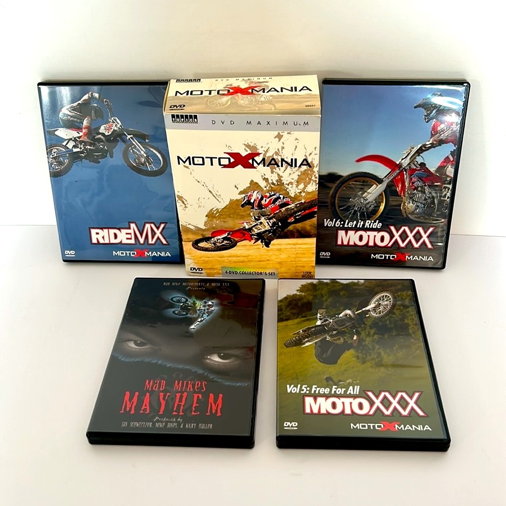 Moto Mania Boxed Set Of 4 Motocross Freestyle Action DVDS 2007 Collector’s Set